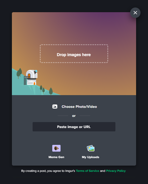 The imgur.com upload screen.