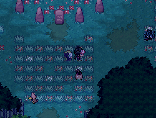 An animated gif of the player triggering several battle encounters in a row, each in a new location that shows off a unique battleback